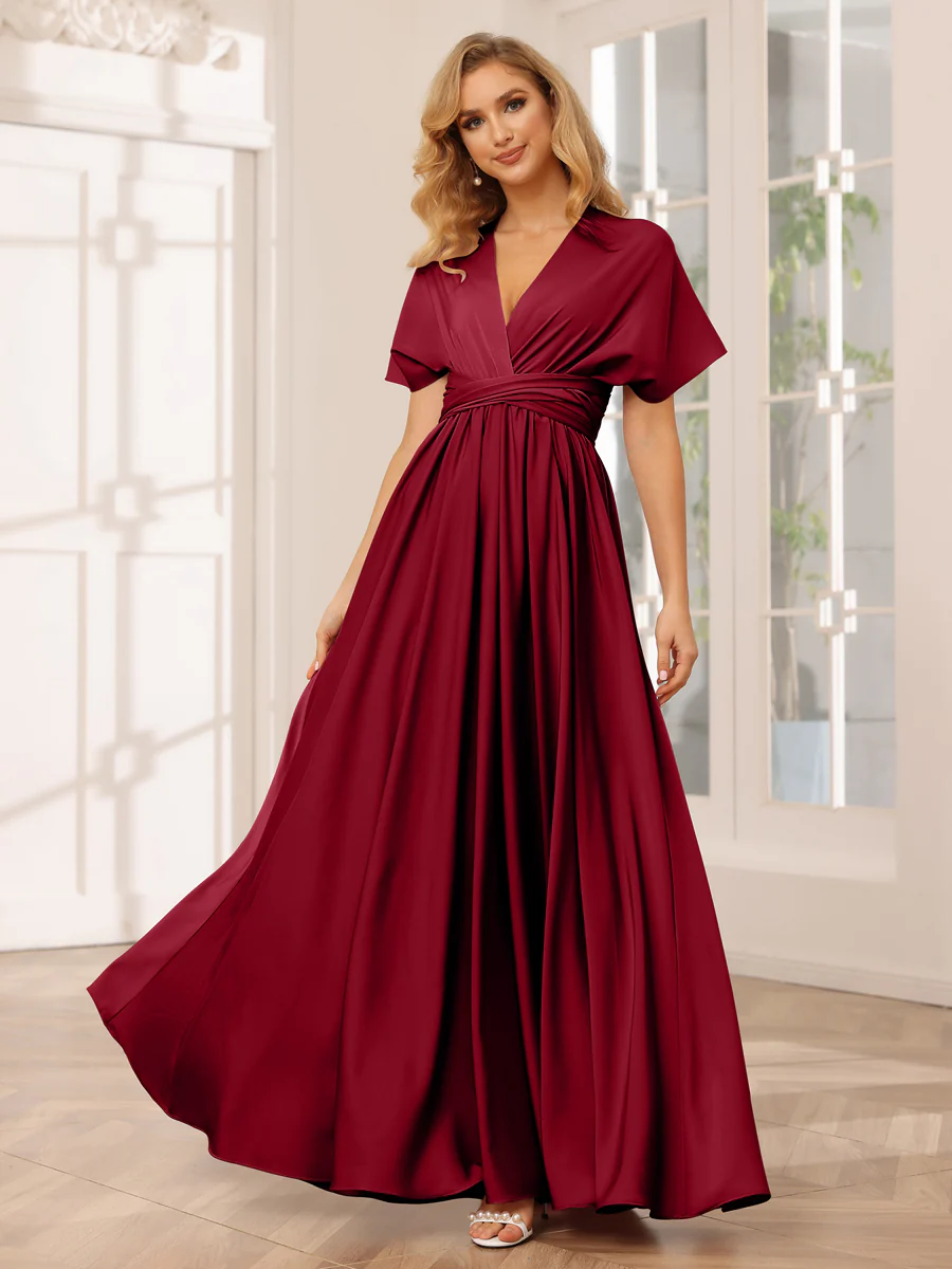 A-Line/Princess Convertible Infinity Long Bridesmaid Dresses - Image 5
