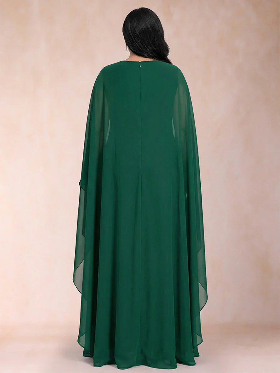 A-Line/Princess One Piece Scoop Plus Size Mother of the Bride Dresses with Ruffles - Image 2
