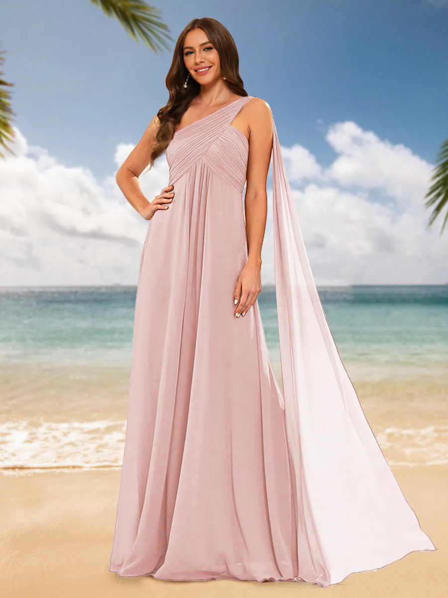 A-Line/Princess One-Shoulder Sleeveless Bridesmaid Dresses - Image 18