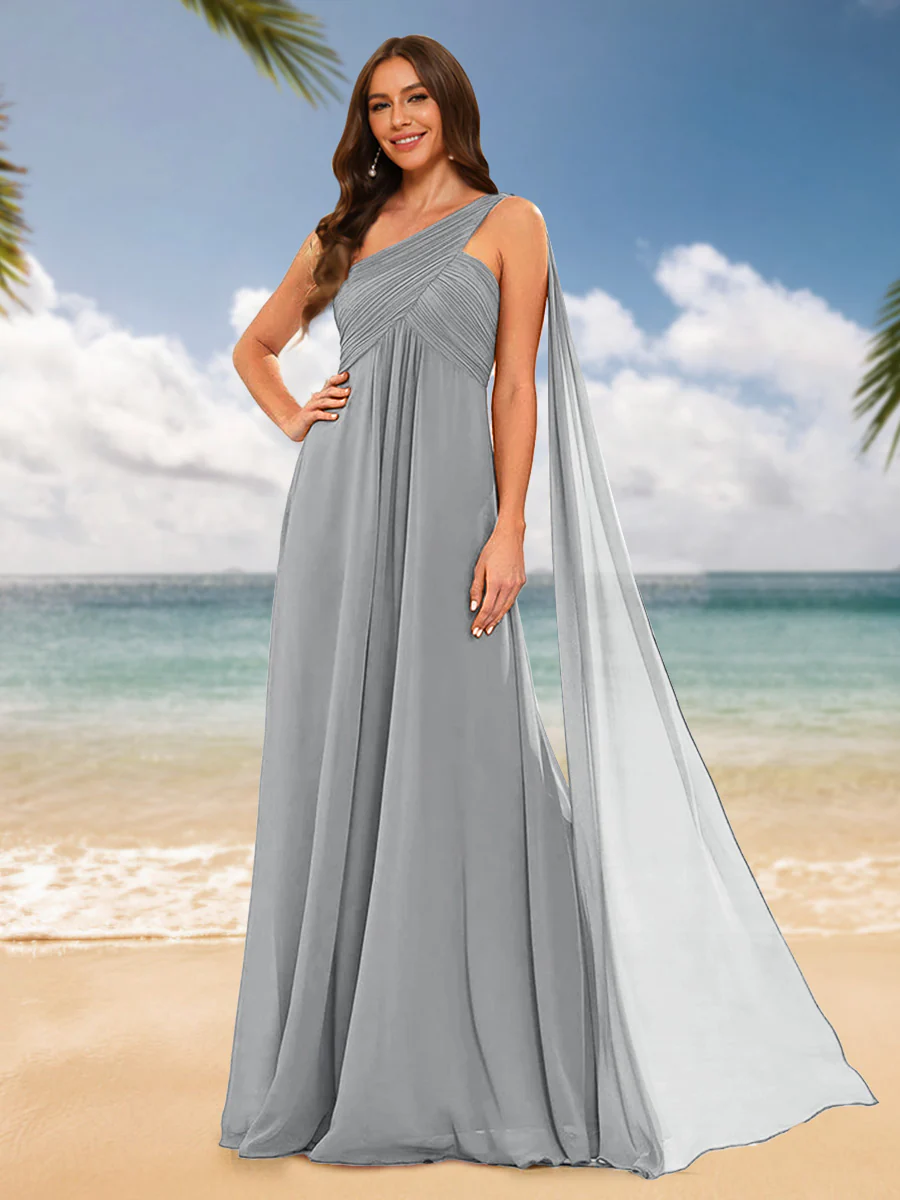 A-Line/Princess One-Shoulder Sleeveless Bridesmaid Dresses - Image 22