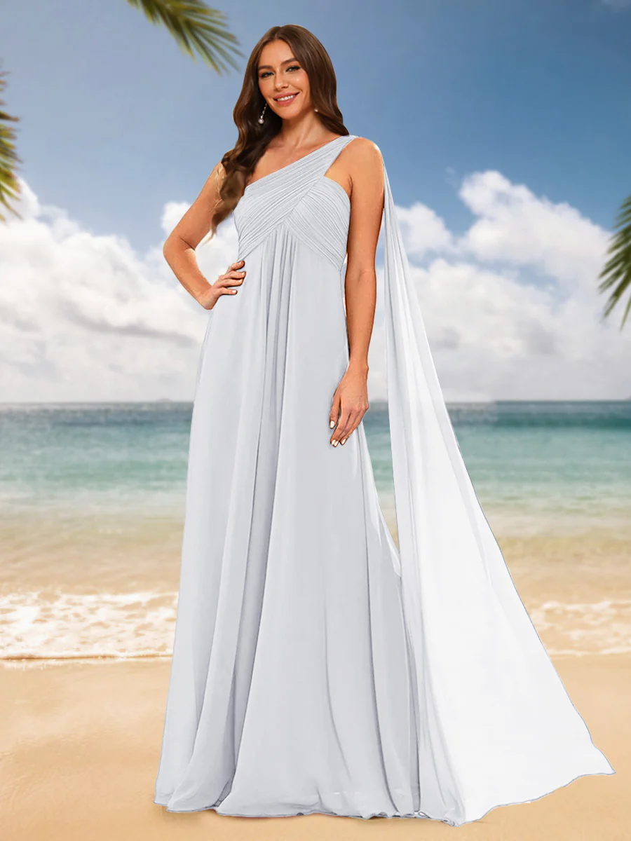 A-Line/Princess One-Shoulder Sleeveless Bridesmaid Dresses - Image 25