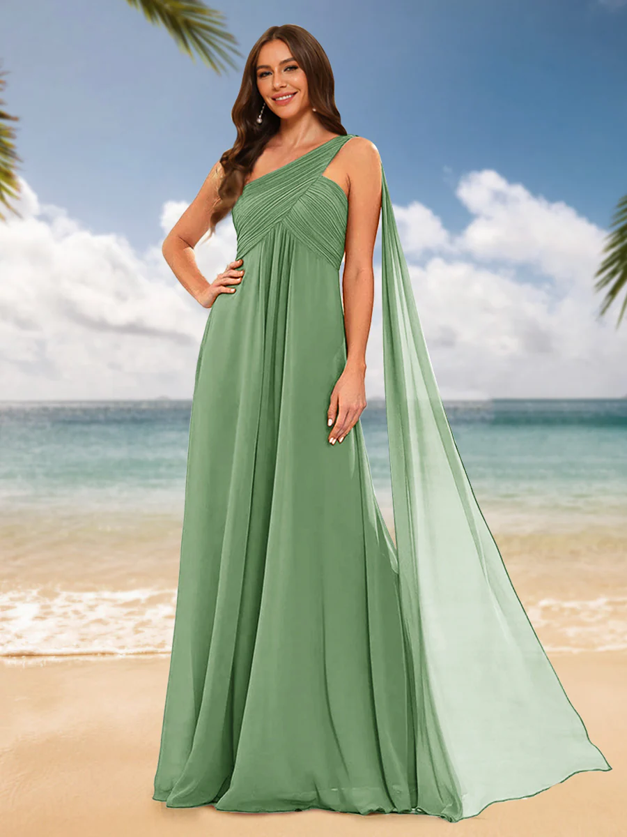 A-Line/Princess One-Shoulder Sleeveless Bridesmaid Dresses - Image 37