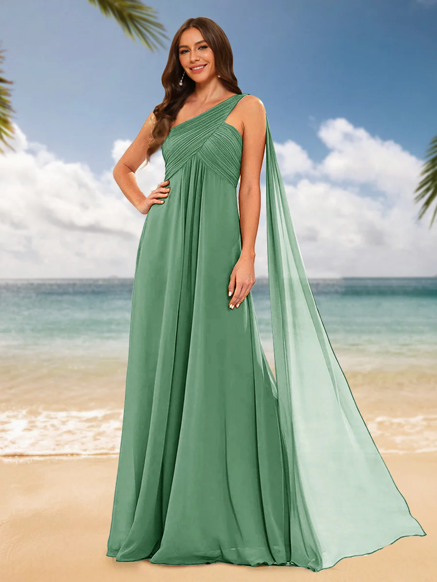 A-Line/Princess One-Shoulder Sleeveless Bridesmaid Dresses - Image 39