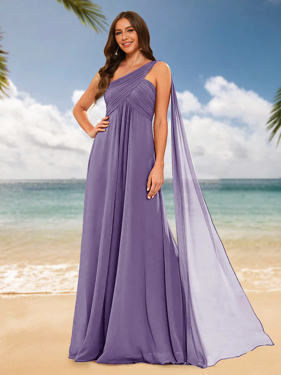 A-Line/Princess One-Shoulder Sleeveless Bridesmaid Dresses - Image 5