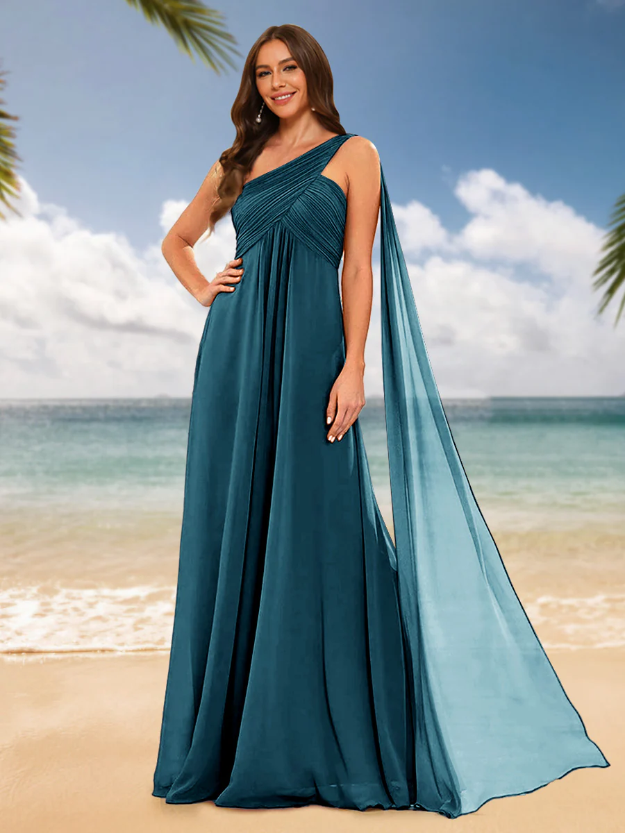A-Line/Princess One-Shoulder Sleeveless Bridesmaid Dresses - Image 67