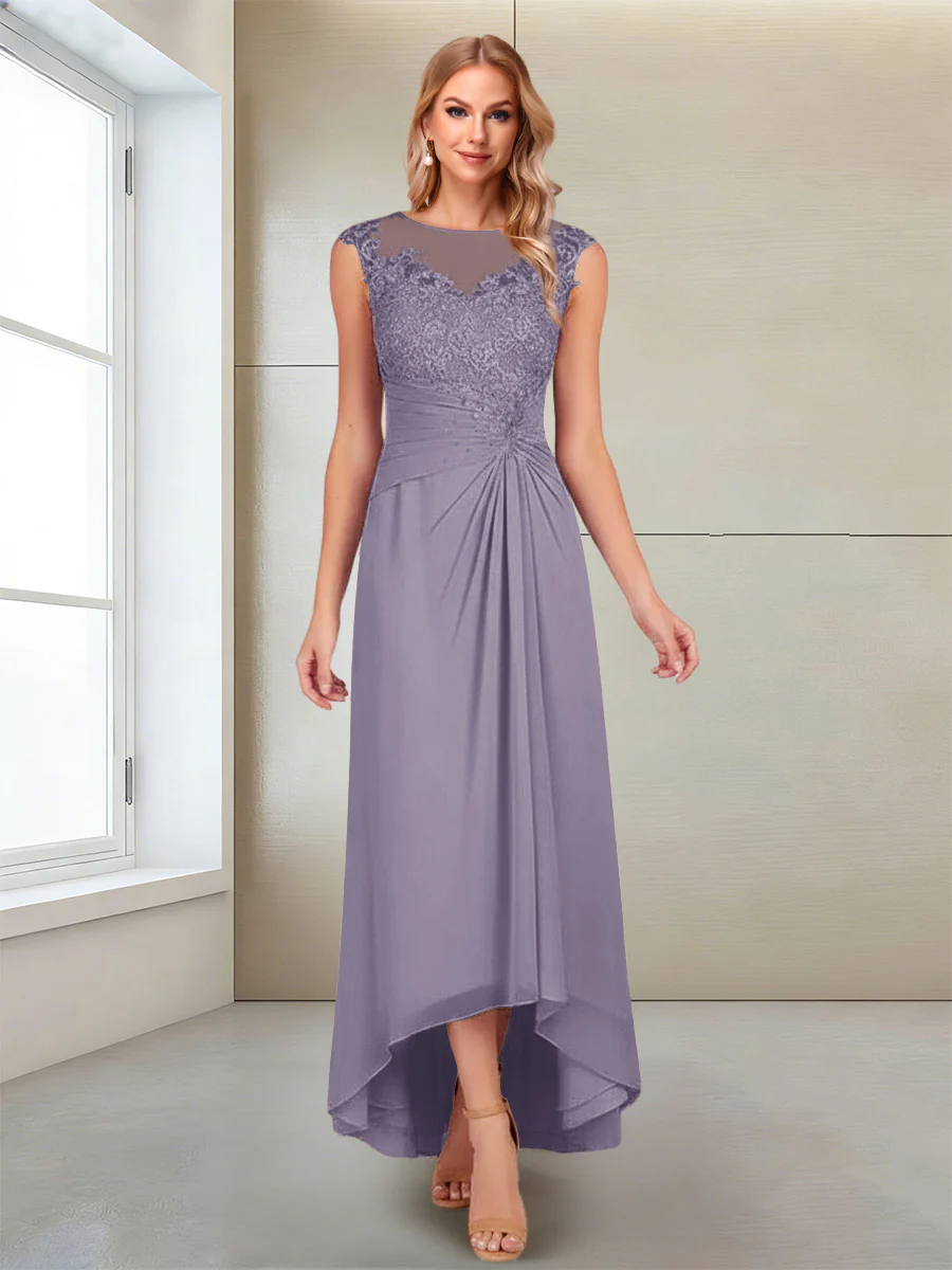 A-Line/Princess Scoop Sleeveless Ankle-Length Mother of the Bride Dresses with Lace & Applique - Image 68