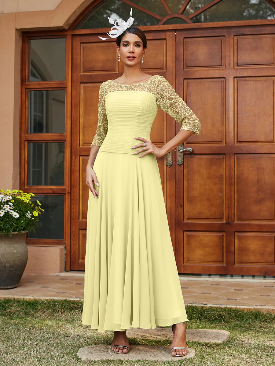 A-Line/Princess Sheer Neck Half Sleeves Long Evening Dresses with Appliques - Image 68