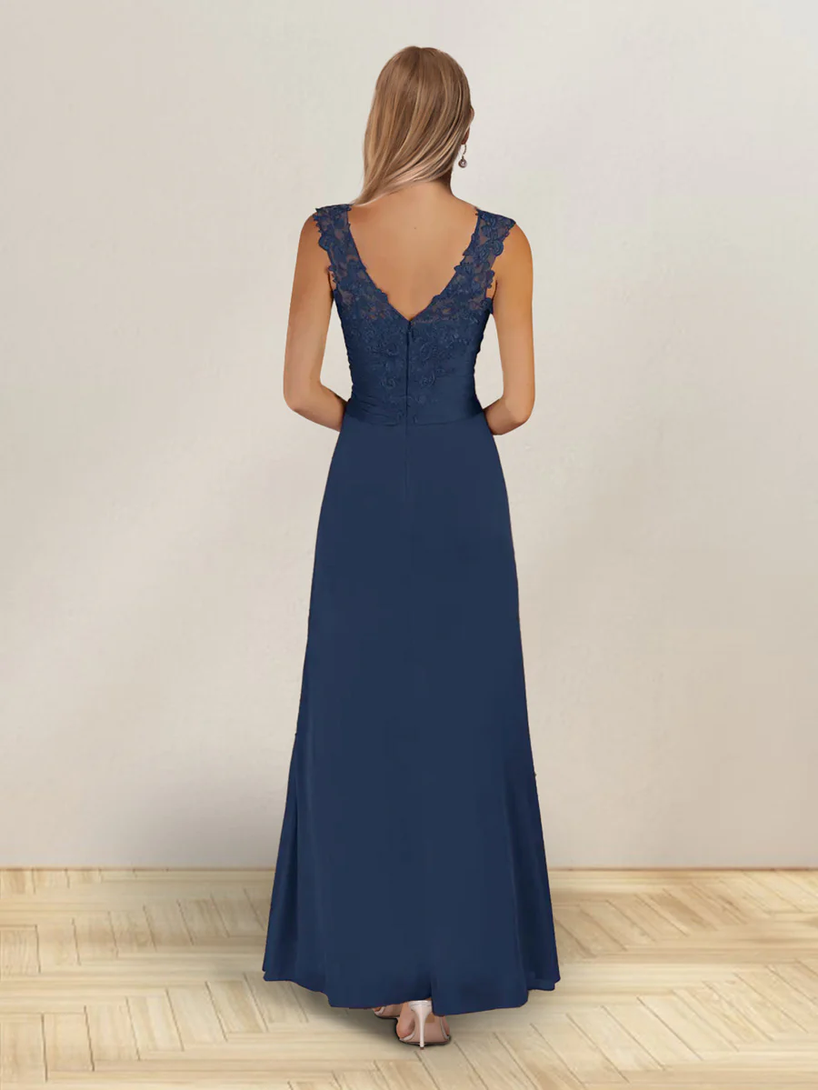 A-Line/Princess Sleeveless Long Formal Evening Dresses With Ruffles & Jacket - Image 4