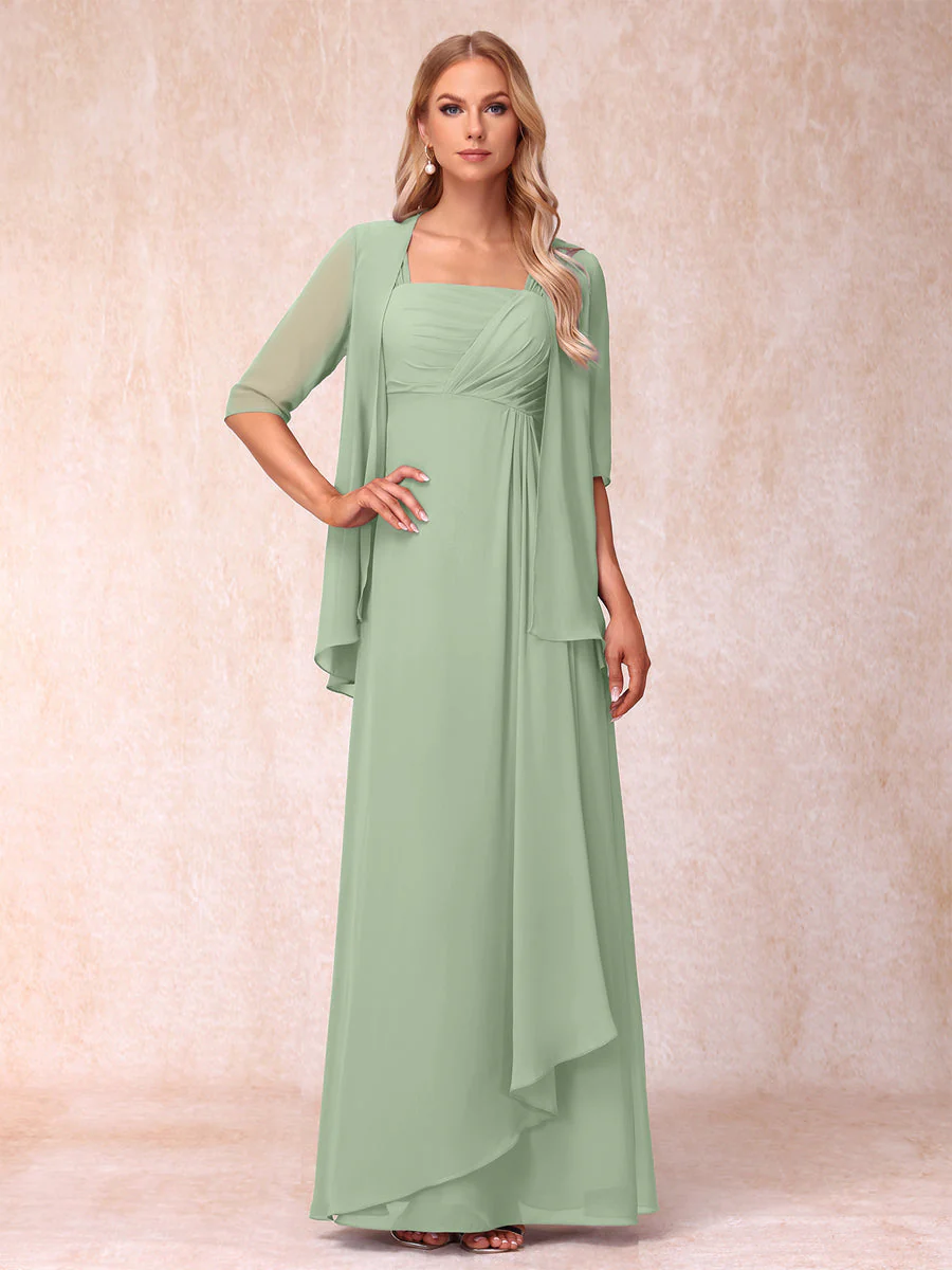 A-Line/Princess Sleeveless Mother of the Bride Dresses With Ruffles & Jacket - Image 11