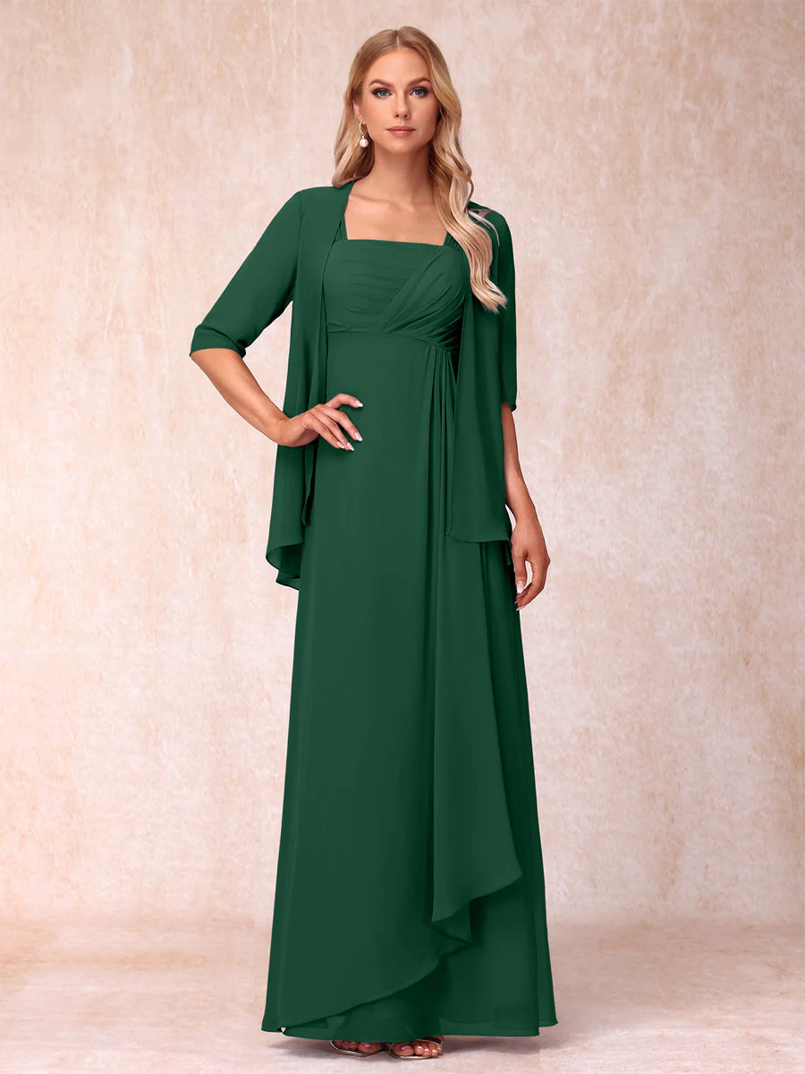 A-Line/Princess Sleeveless Mother of the Bride Dresses With Ruffles & Jacket - Image 12