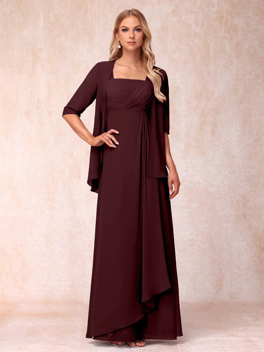 A-Line/Princess Sleeveless Mother of the Bride Dresses With Ruffles & Jacket - Image 13