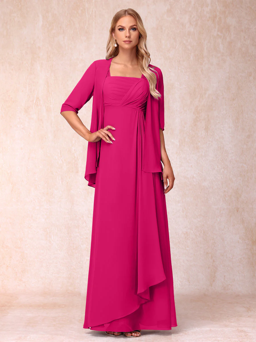 A-Line/Princess Sleeveless Mother of the Bride Dresses With Ruffles & Jacket - Image 35
