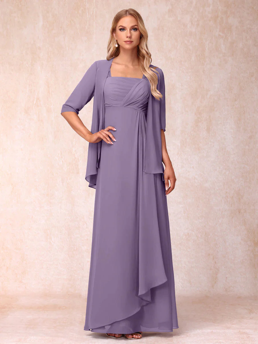 A-Line/Princess Sleeveless Mother of the Bride Dresses With Ruffles & Jacket - Image 41
