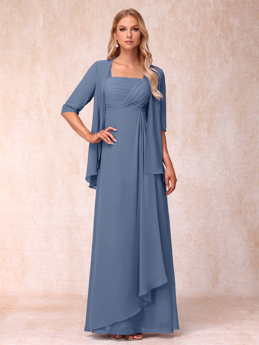A-Line/Princess Sleeveless Mother of the Bride Dresses With Ruffles & Jacket - Image 51