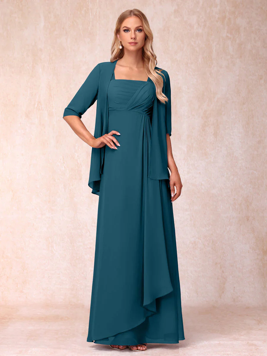 A-Line/Princess Sleeveless Mother of the Bride Dresses With Ruffles & Jacket - Image 58