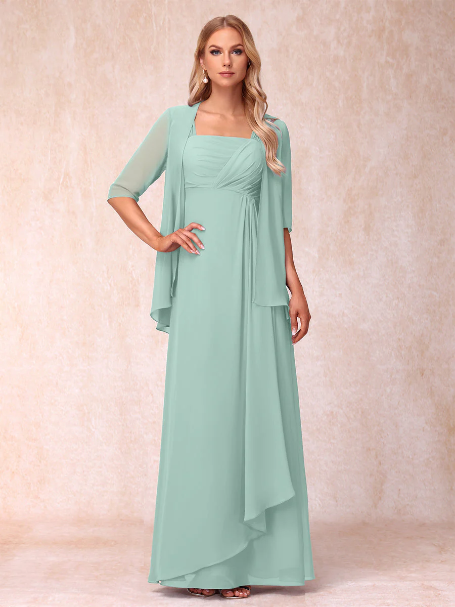 A-Line/Princess Sleeveless Mother of the Bride Dresses With Ruffles & Jacket - Image 60