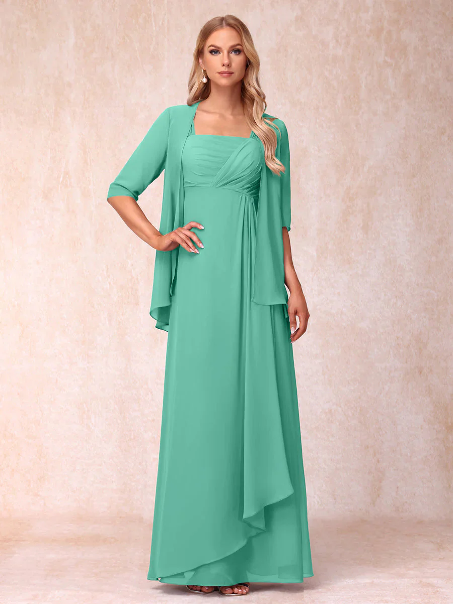 A-Line/Princess Sleeveless Mother of the Bride Dresses With Ruffles & Jacket - Image 62