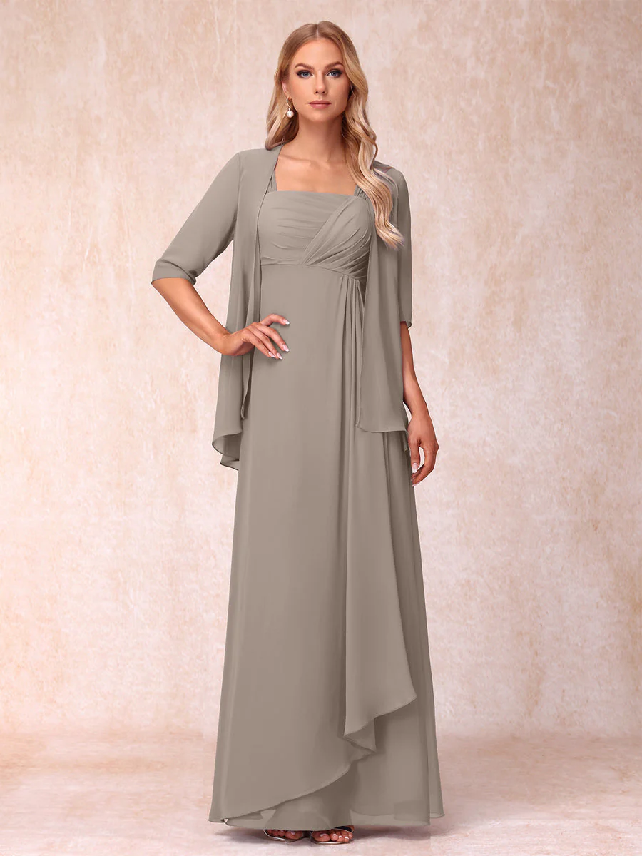 A-Line/Princess Sleeveless Mother of the Bride Dresses With Ruffles & Jacket - Image 73