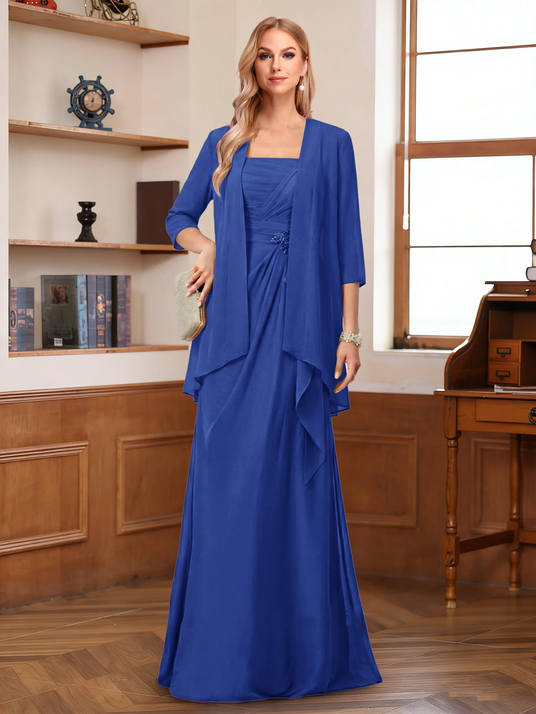 A-Line/Princess Sleeveless Mother of the Bride Dresses With Ruffles & Jacket - Image 18