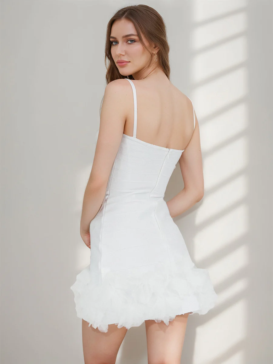 A-Line/Princess Strapless Sweet Short/Mini Homecoming Dresses with Flower - Image 2