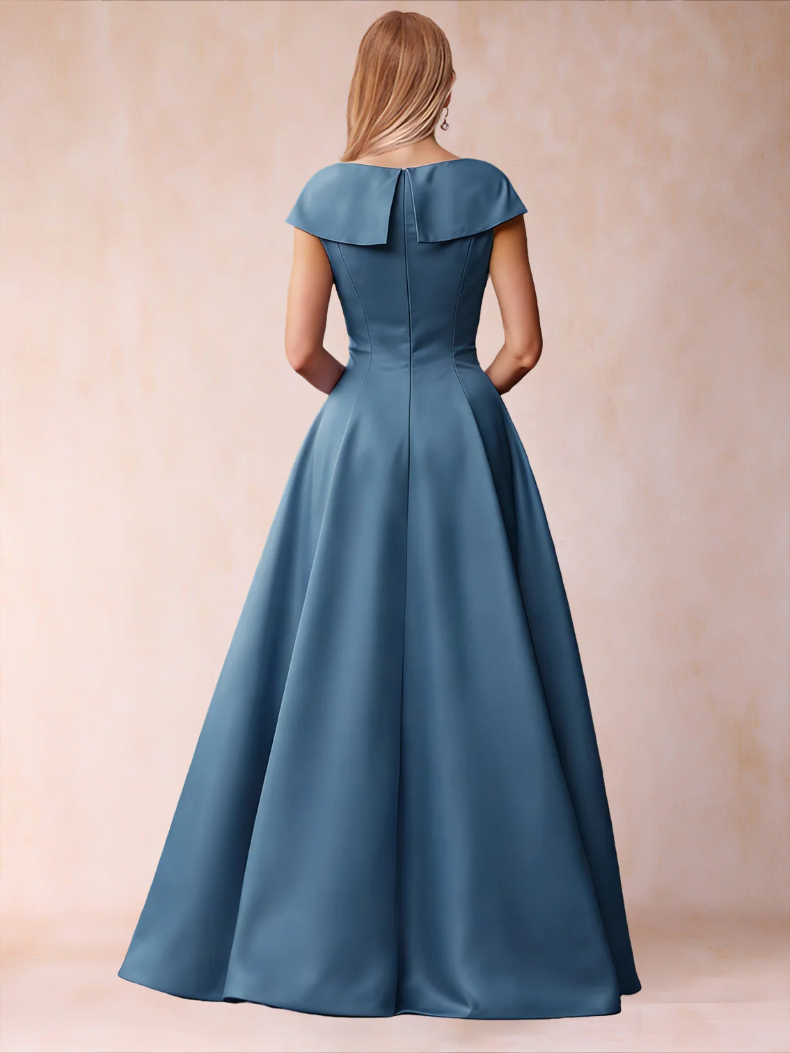 A-Line/Princess V-Neck Short Sleeves Ruched Mother of the Bride Dresses - Image 2