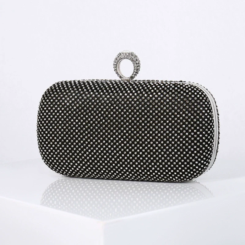 Alloy Solid Color Glitter Crystals Clutch Women's Handbags - Image 6