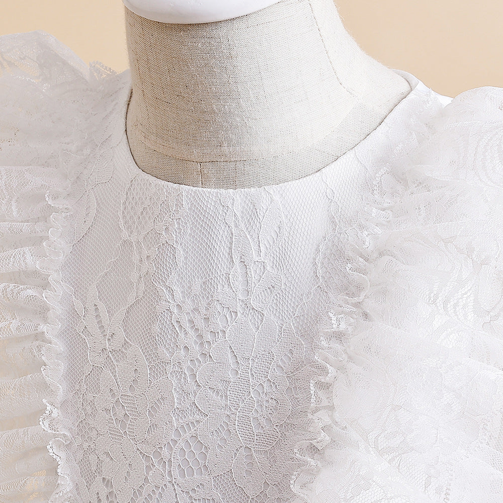 Ball Gown Scoop 3/4 Sleeves Flower Girl Dresses with Ruched - Image 4