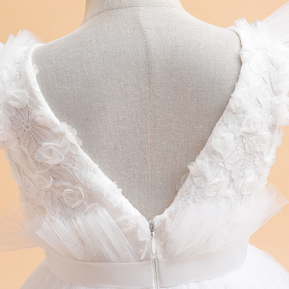 Ball Gown Scoop Flying Sleeves Flower Girl Dresses with Sash - Image 5