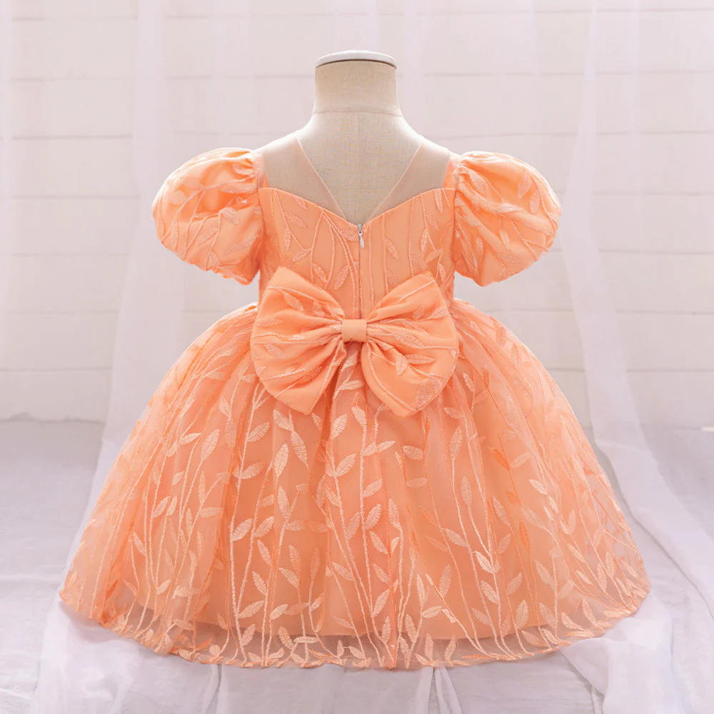 Ball Gown Scoop Puff Sleeves Flower Girl Dresses with Lace - Image 2