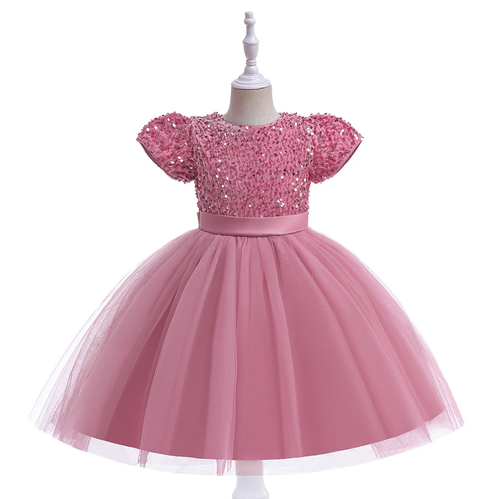 Ball Gown Scoop Short Sleeves Christmas Dresses for Girls - Image 7