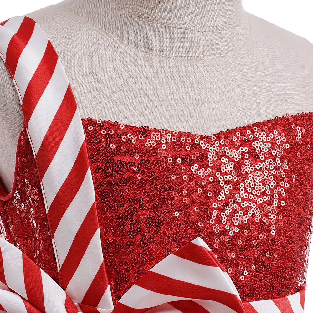 Ball Gown Scoop Sleeveless Bow Christmas Dresses for Girls - Image 5