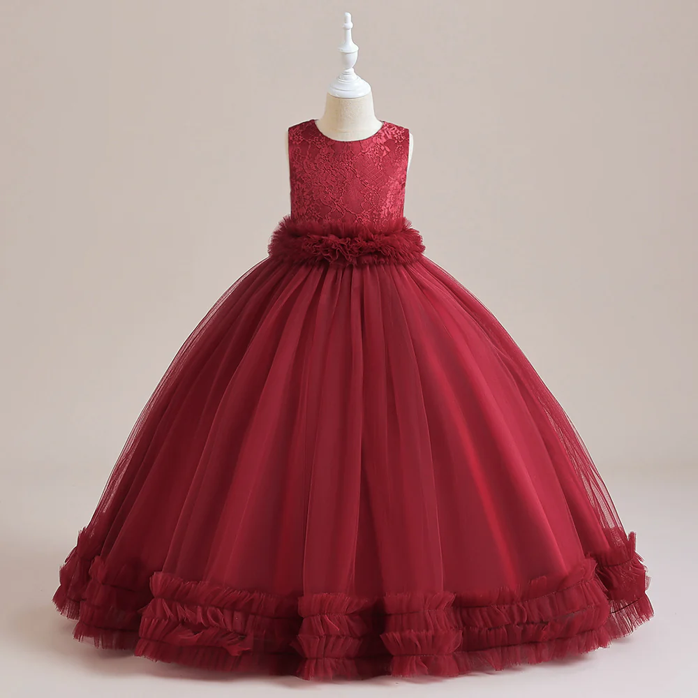 Ball Gown Scoop Sleeveless Flower Girl Dresses with Applique - Image 3