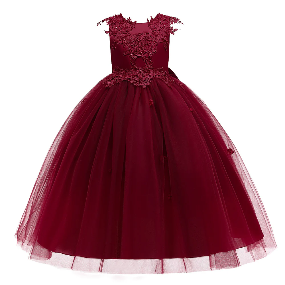 Ball Gown Scoop Sleeveless Flower Girl Dresses with Applique - Image 9