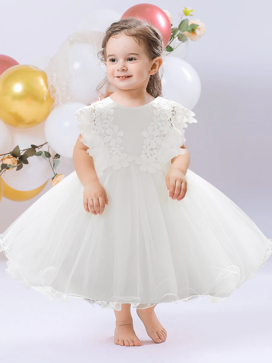 Ball Gown Scoop Sleeveless Flower Girl Dresses with Applique - Image 2