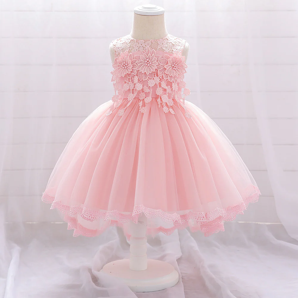 Ball Gown Scoop Sleeveless Flower Girl Dresses with Solid Flowers - Image 5