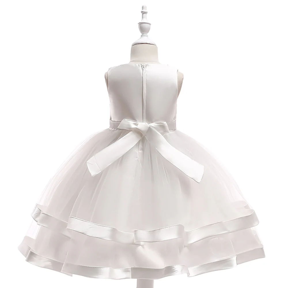 Ball Gown Scoop Sleeveless Flower Girl Dresses with Pearls - Image 2