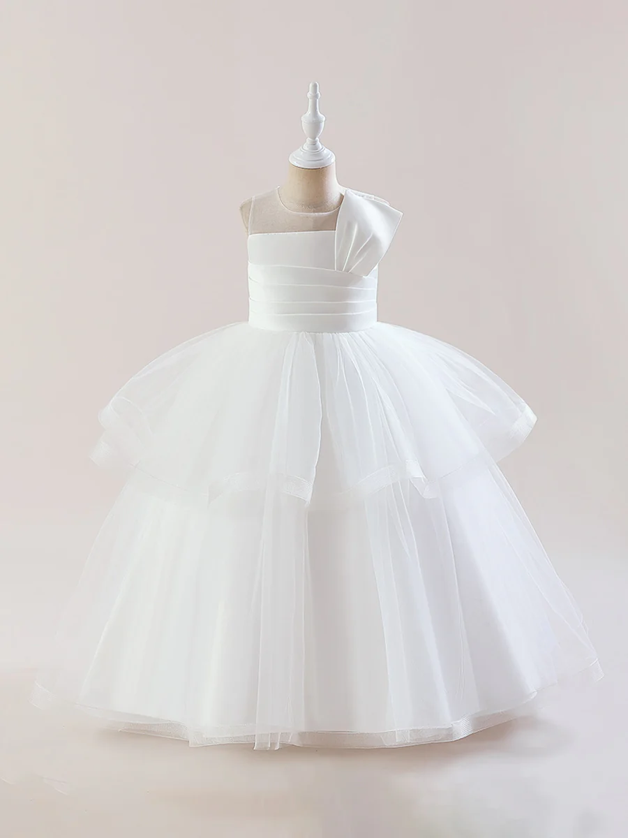 Ball Gown Scoop Sleeveless Flower Girl Dresses with Ruched - Image 3