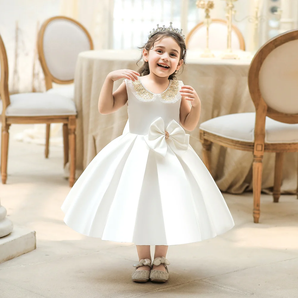Ball Gown Scoop Sleeveless Flower Girl Dresses with Sequins - Image 3