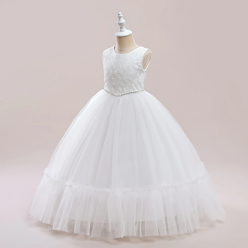 Ball Gown Scoop Sleeveless Sash Flower Girl Dresses - Image 3