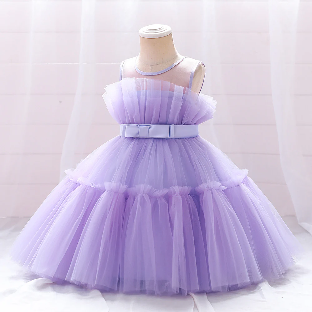 Ball Gown Scoop Sleeveless Tulle Flower Girl Dresses with Belt & Bow(s) - Image 9