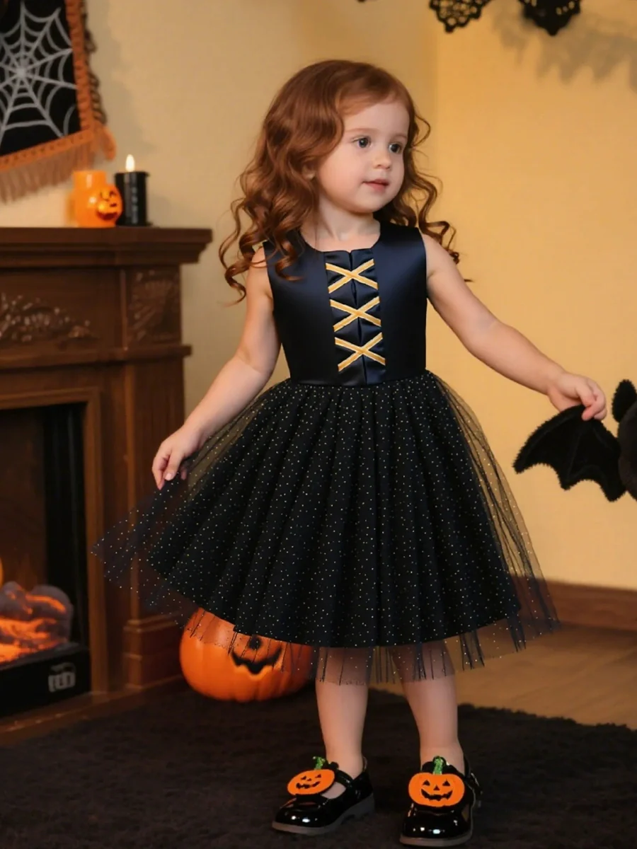 Ball Gown Square Neck Sleeveless Knee-Length Halloween Dresses for Girls - Image 2