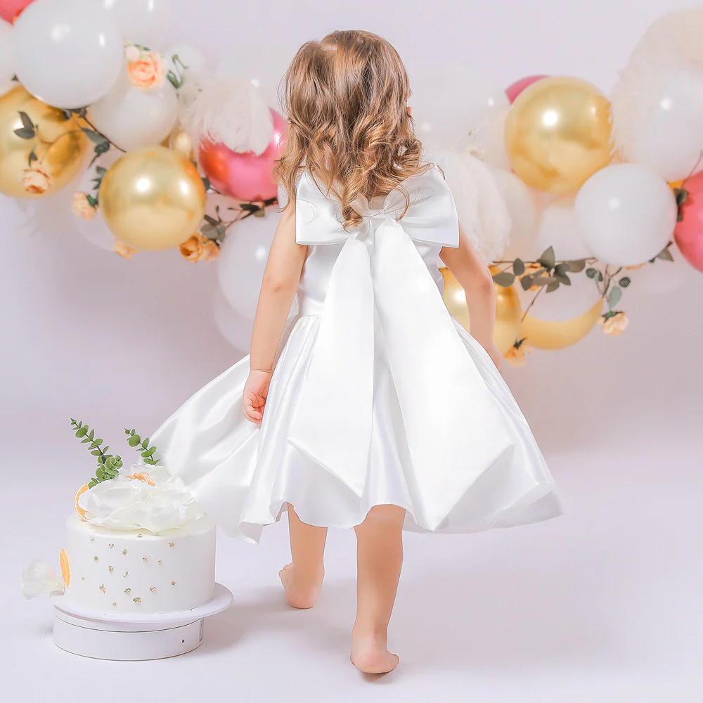 Ball Gown Square Neck Sleeveless Ruched Flower Girl Dresses - Image 2