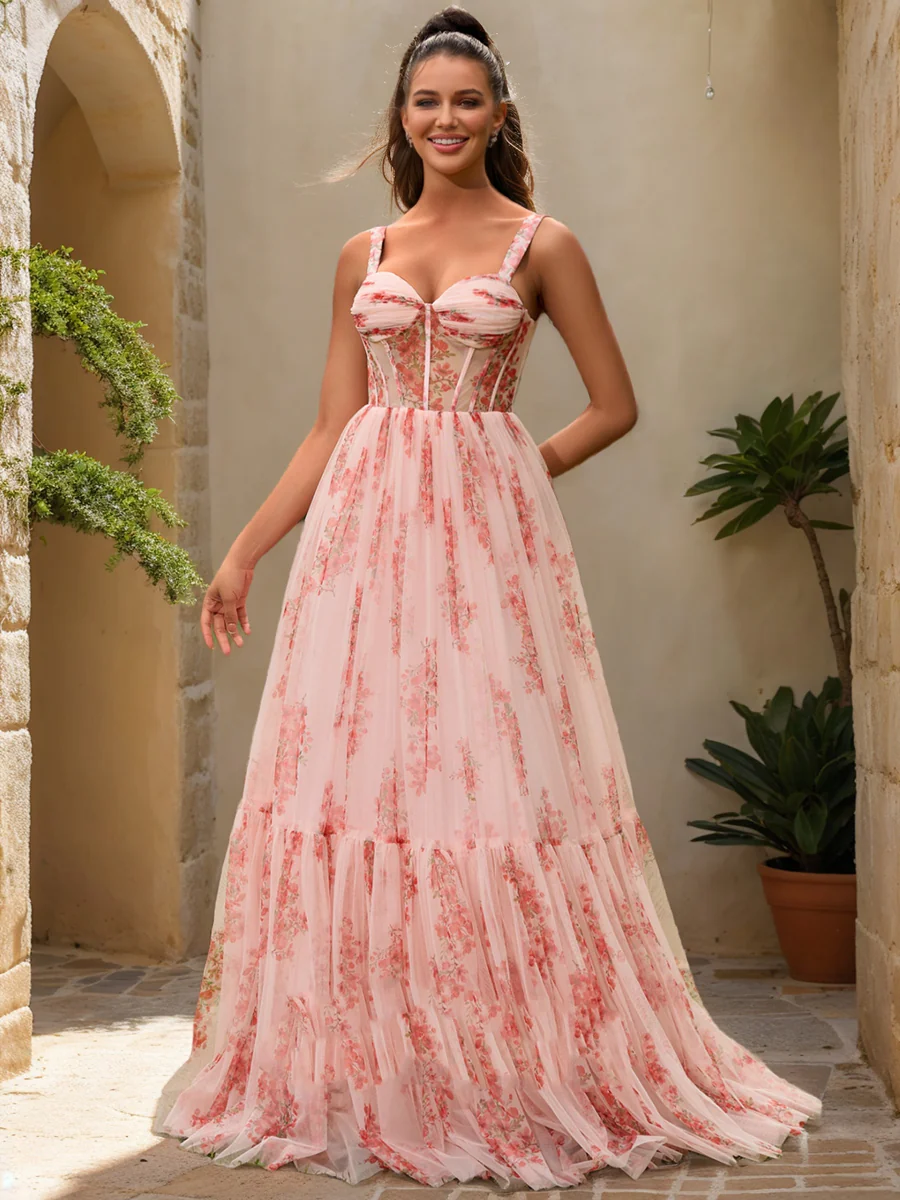 Ball Gown Sweetheart Sleeveless Ruched Prom Dresses - Image 3