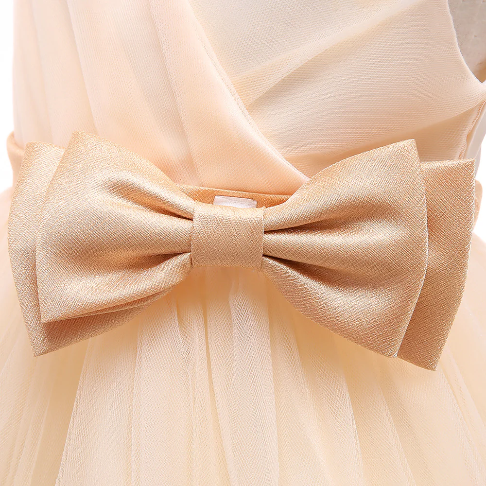 Ball Gown V-Neck Sleeveless Flower Girl Dresses with Bow Knot - Image 5