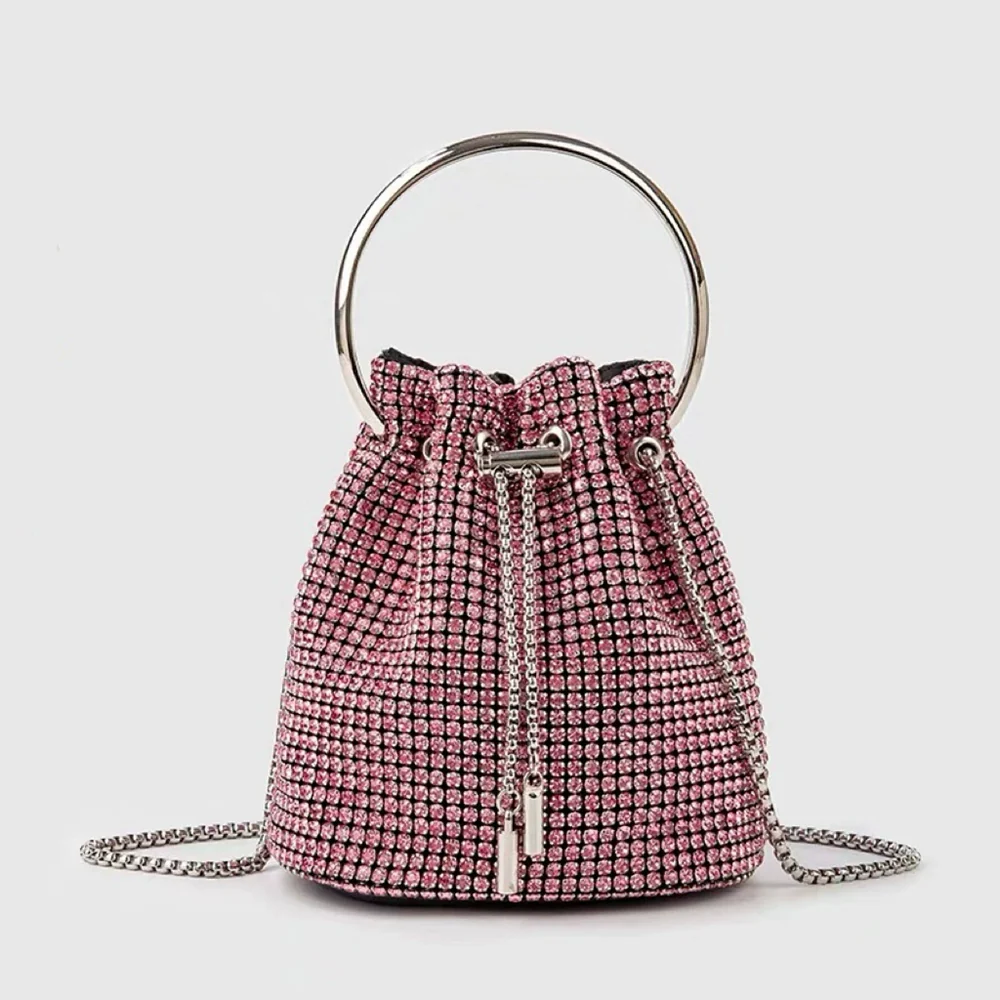 Charming Gorgeous Rhinestone Clutch Women's Chain Bucket Bags - Image 6