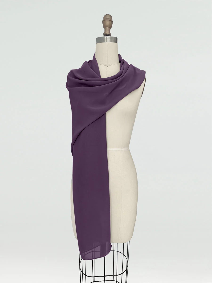 (18x89in.) Chiffon Shawls & Wraps for Women - Image 42