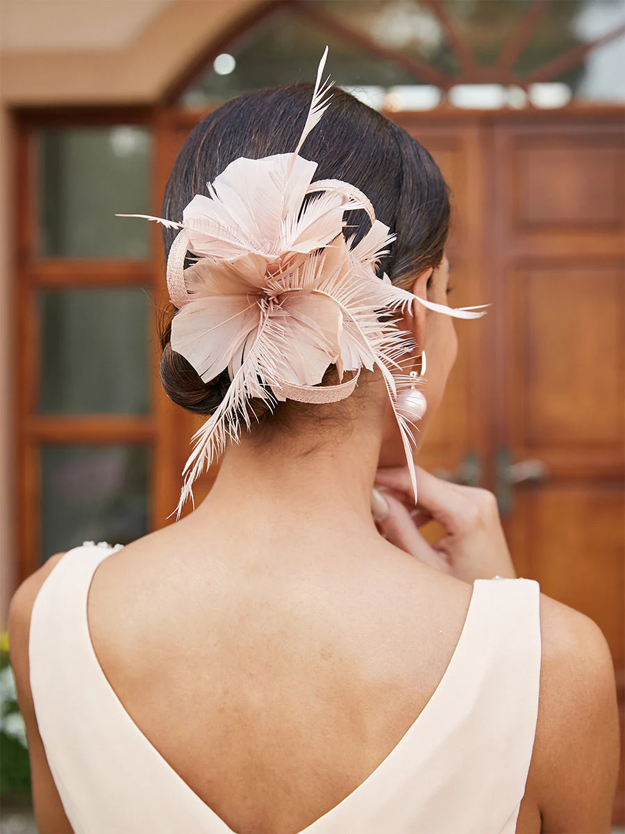 Classical Tulle Fascinators with Feathers - Image 2