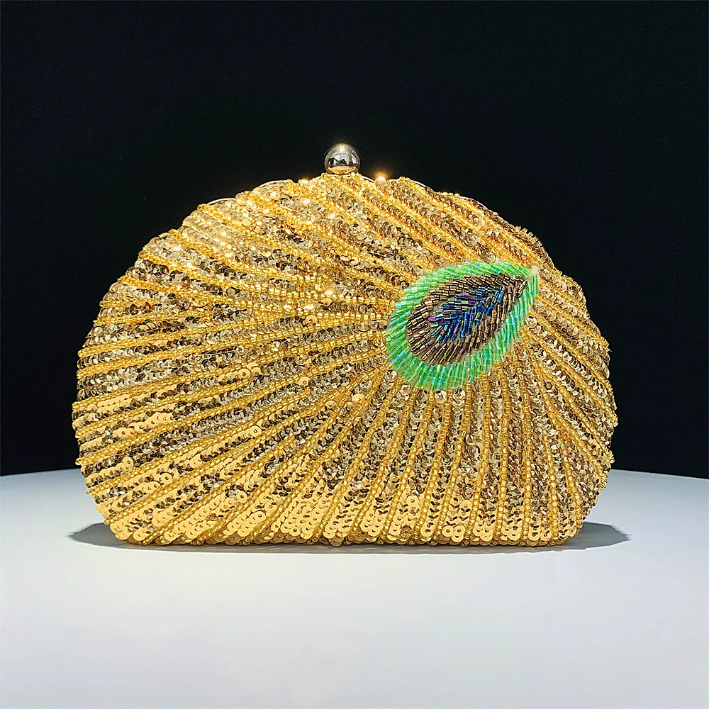 Delicate Beading Shell Clutch Women's Handbags - Image 2