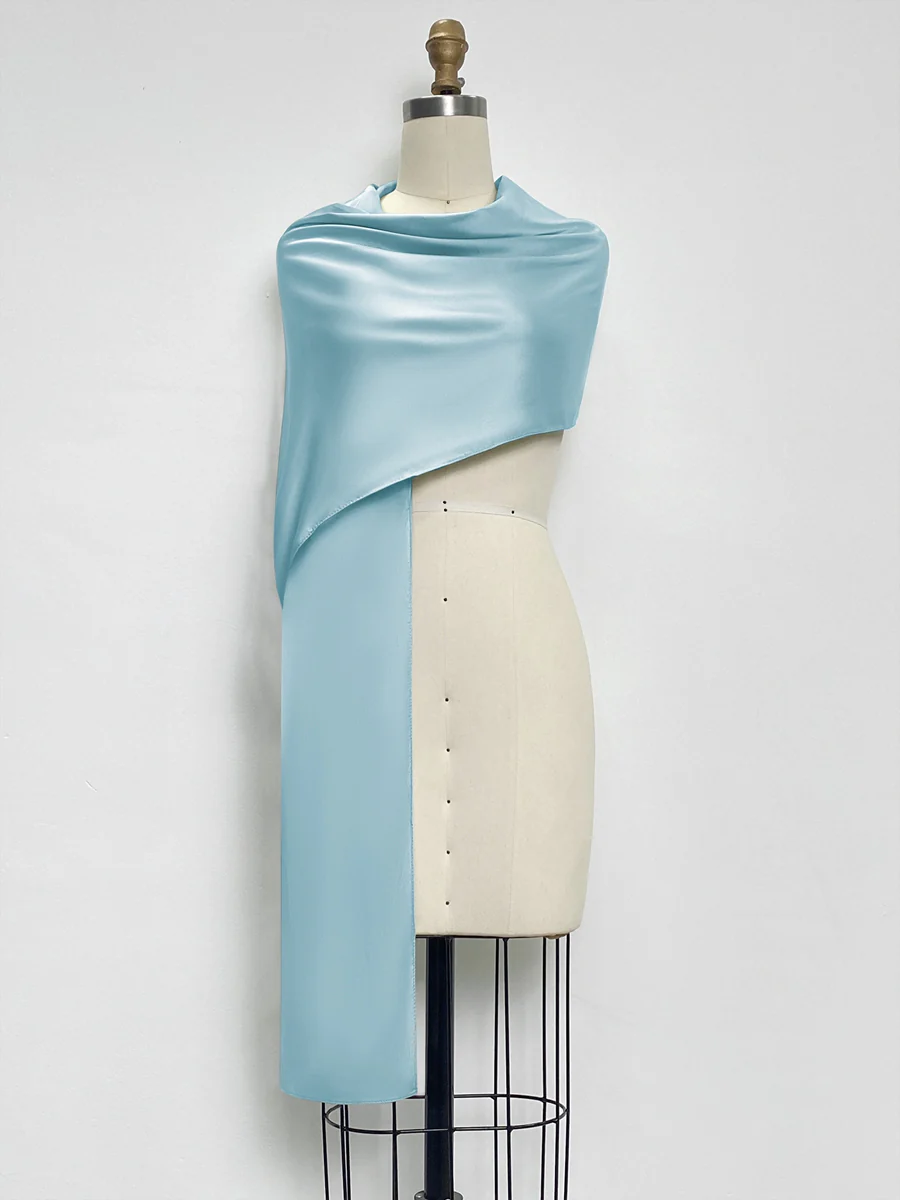 (18x89in.) Dense Stretch Satin Shawls & Wraps for Women - Image 29