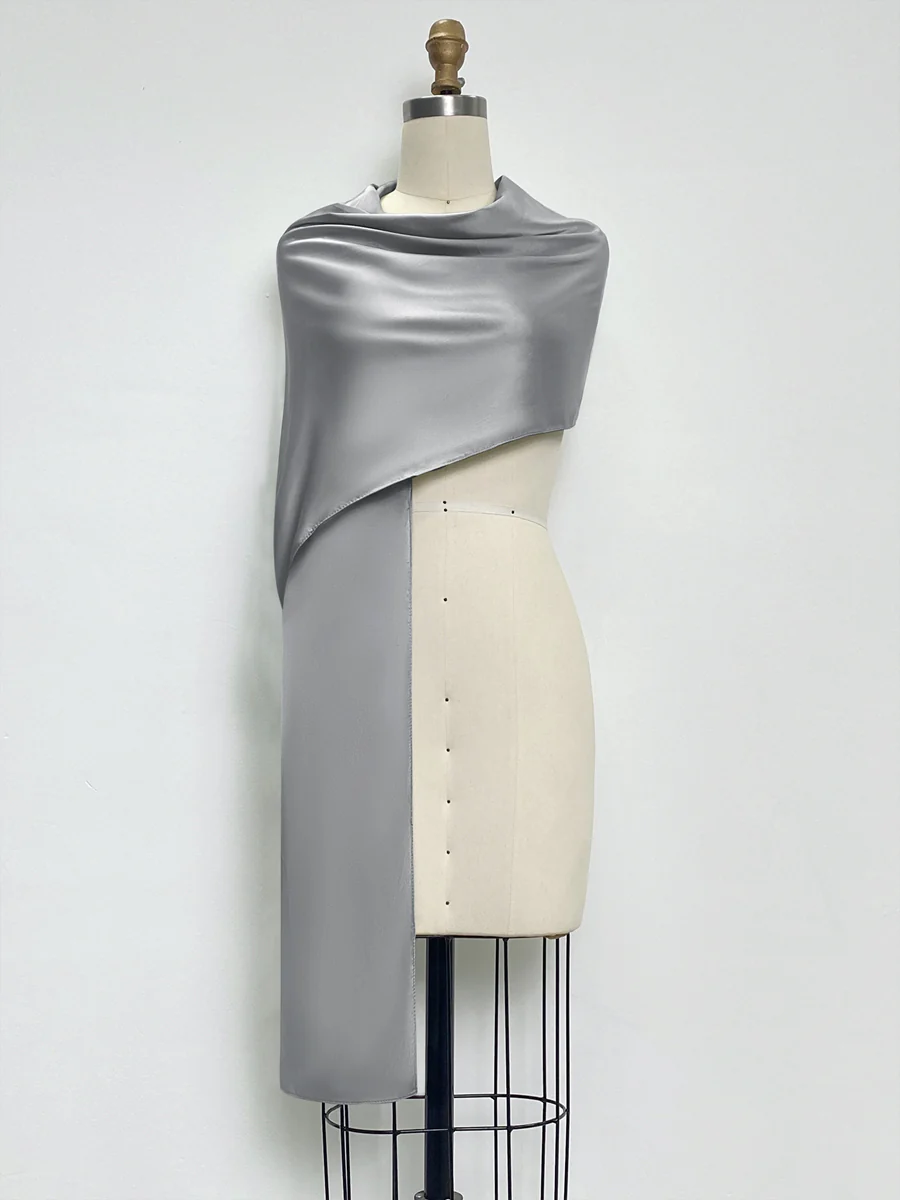 (18x89in.) Dense Stretch Satin Shawls & Wraps for Women - Image 55